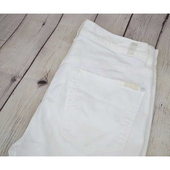 7 FOR ALL MANKIND Women's High Waist Cropped Straight Jeans SIZE 30 White - Picture 2 of 9